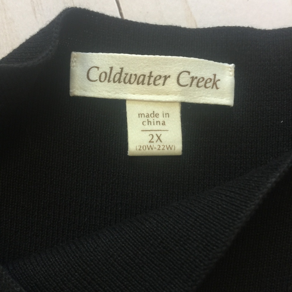 Coldwater Creek Black Silk & Cotton Knit Top 2x - image 4